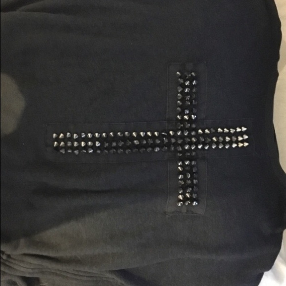 Studded cross sweater
